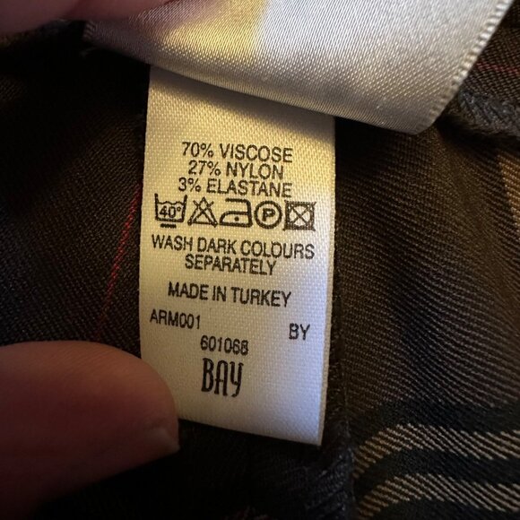 Vintage 90s Womens Brown Plaid boot cut Pants Size 10 By Bay - Picture 9 of 9